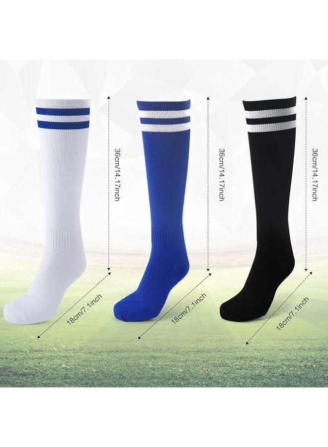 3 زوج من جوارب كرة القدم الرياضية المضادة للانزلاق، جوارب رياضية محايدة للجنس، جوارب ملصقات مطاطية مضادة للانزلاق للرجال والنساء، أبيض، مقاس M - Image 2